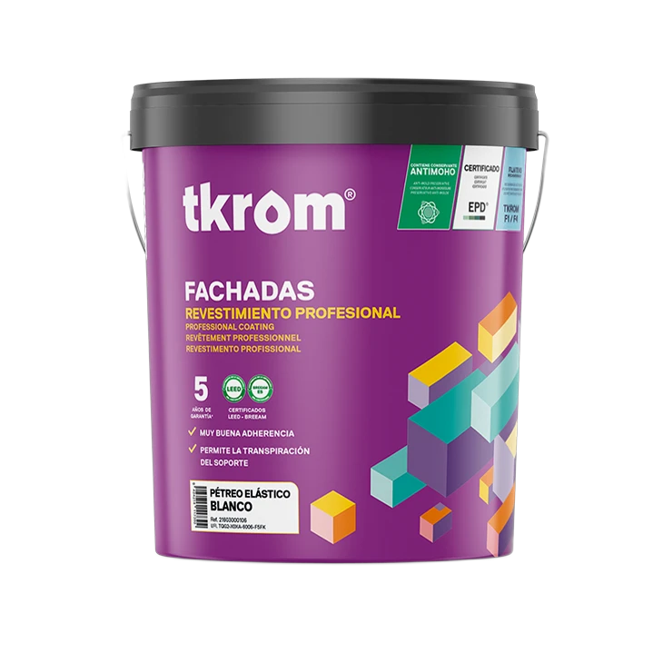 Tkrom Revestimiento Pétreo, envase 15L, blanco